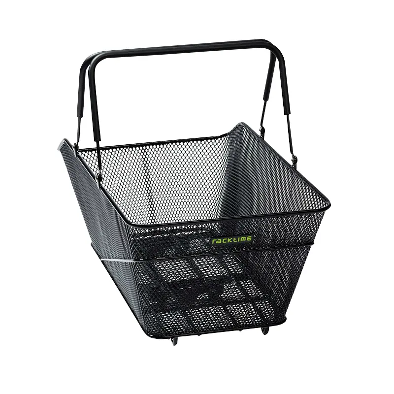 Ståltråd bagkurv Racktime bask it trunk large 28L sort med håndtag til bagagebærer (51X31X25,5 CM) - kompatibel med Racktime snapit system (max belastning 10KG)