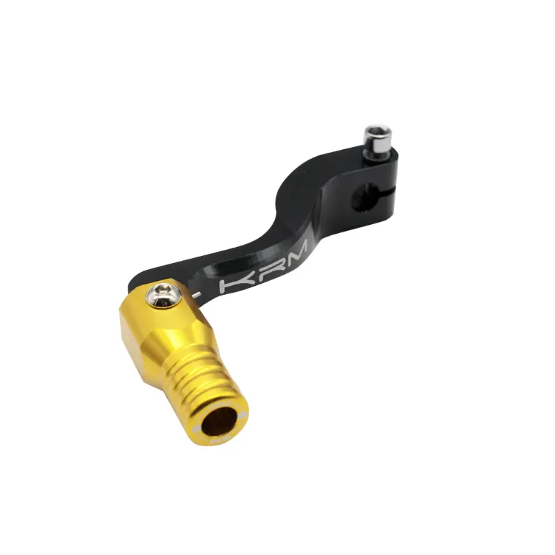 KRM Pro Ride 알루미늄 CNC 블랙-골드 접이식 기어 셀렉터 Minarelli 50 AM6 / Beta 50 RR / Rieju 50 MRT / Sherco 50 SM-R