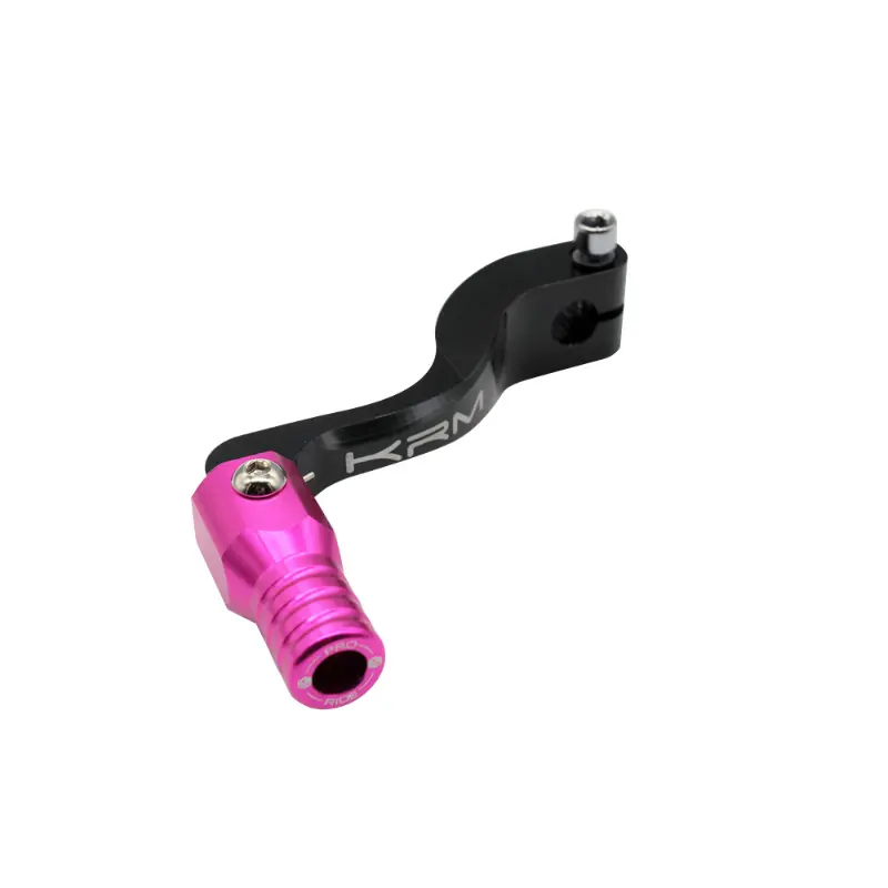 Sélecteur de vitesse KRM Pro Ride Minarelli 50 AM6 Beta 50 RR Rieju 50 MRT Sherco 50 SM-R SE-R alu CNC noir-rose pliable