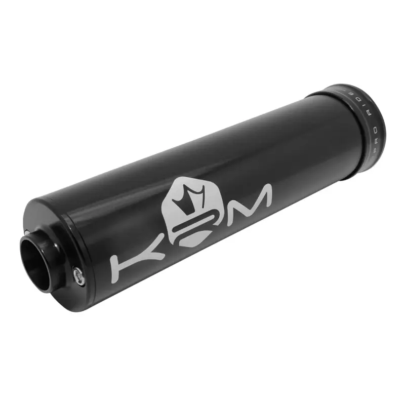 Schalldämpfer KRM Pro Ride 50 mit schwarzer Aluminiumbox, rechtsseitiger Durchgang