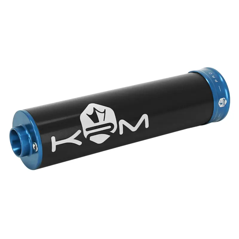 Silencieux KRM Pro Ride 50 alu noir-bleu montage universel passage à droite