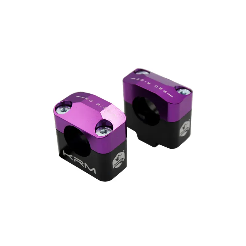 Pontets surpontets 50 mm KRM Pro Ride pour guidon diamètre 28,6 mm aluminium CNC noir-violet