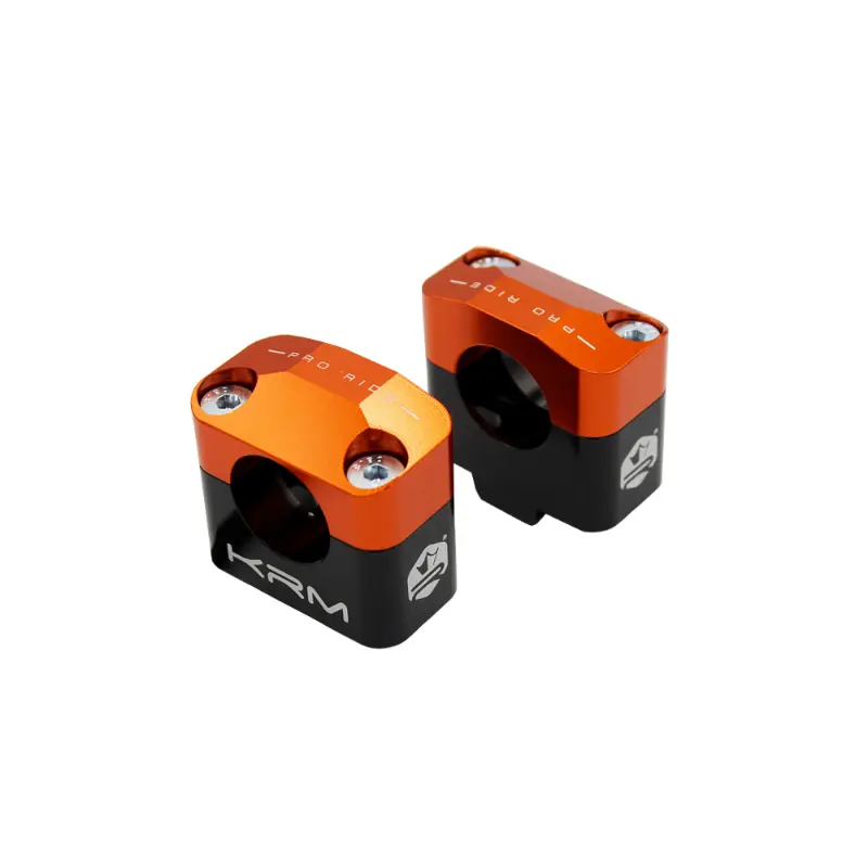 Pontet sur pontet 50 A boîte KRM Pro Ride pour guidon diam 28,6 mm alu CNC noir-orange