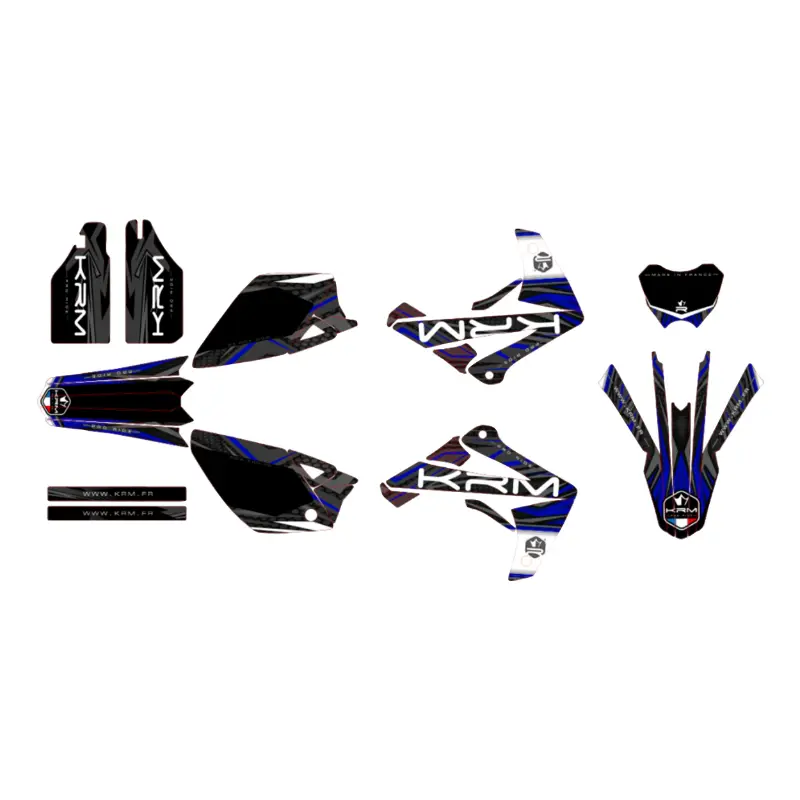 Kit de decoração autocolante KRM Pro Ride para Rieju 50 MRT 2009-2021 preto-azul completo