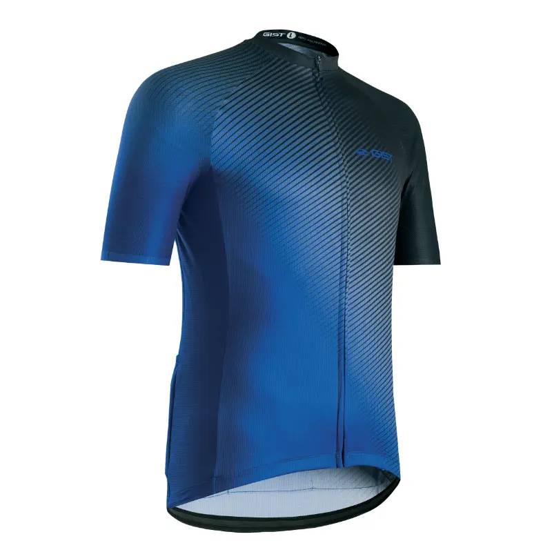Maillot GIST été Flow manches courtes zip total bleu M -5349