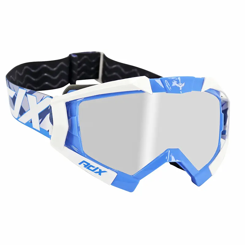 ADX MX Cross-Brille Blau-Weiß kratzfeste Sichtscheibe homologiert EN1938 — Ansicht 2