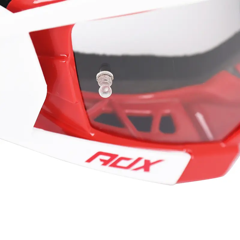 ADX MX Cross-Brille rot-weiß mit klarem, kratzfestem Sichtschutz nach EN1938 zugelassen — Ansicht 5