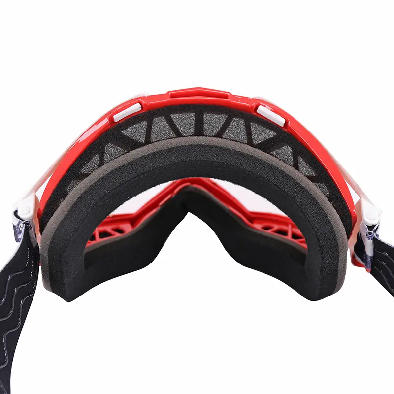 ADX MX Cross-Brille rot-weiß mit klarem, kratzfestem Sichtschutz nach EN1938 zugelassen — Ansicht 6