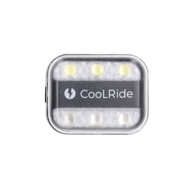 Éclairage vélo Sélection P2R Coolride USB arrière 6 LED avec clip de tige de selle et adaptateur sac à dos