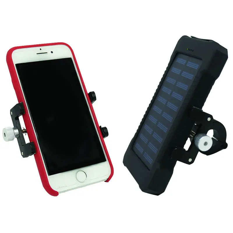 Universelles Smartphone-Halterungsset P2R Auswahl Aluminium mit Lenkerbefestigung und Solarbatterie