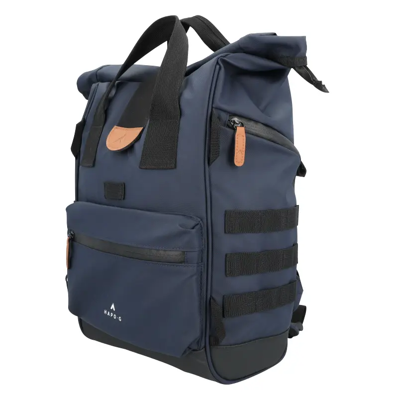 Sacoche arrière vélo Sélection P2R Hapo.G Roll-Top bleu medium convertible sac à dos 53x26x16cm