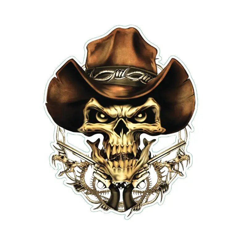 Aufkleber Lethal Threat Mini Cowboy-Skull 60x80mm