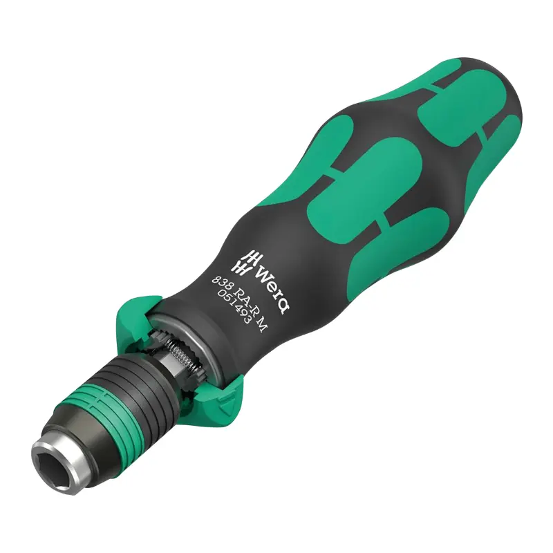 Винтоверт с битове Wera 838 RA-R M 1-4 черно-зелен с rapidaptor