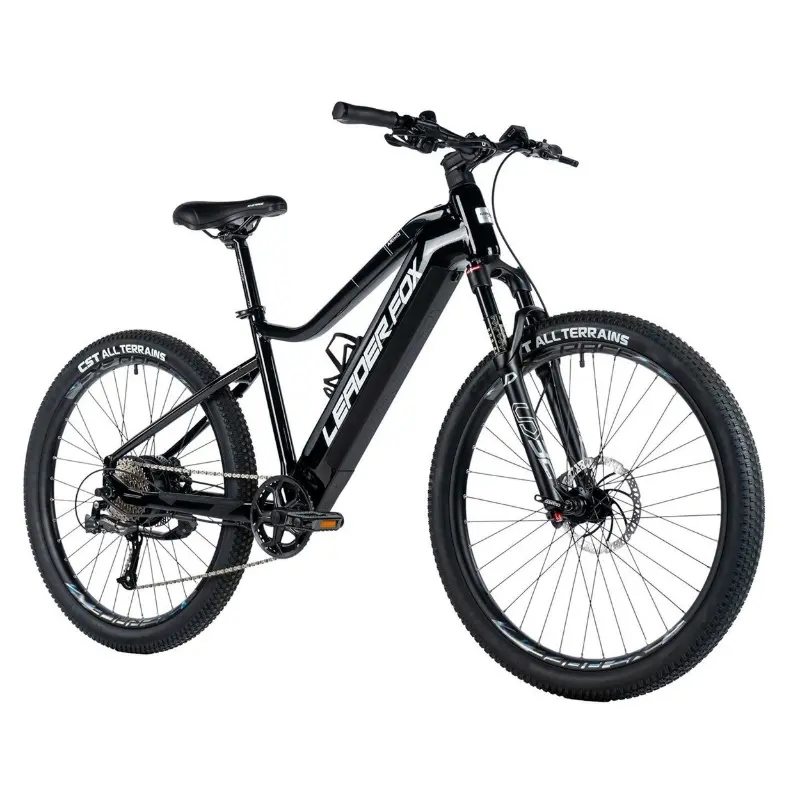 Velo electrique-vae VTT 27,5 Leader Fox arimo homme noir brillant 9V moteur roue ar bafang 36V 45NM batterie 20AH (17,5'' - H45CM - taille m - pour adulte de 168CM à 178CM)