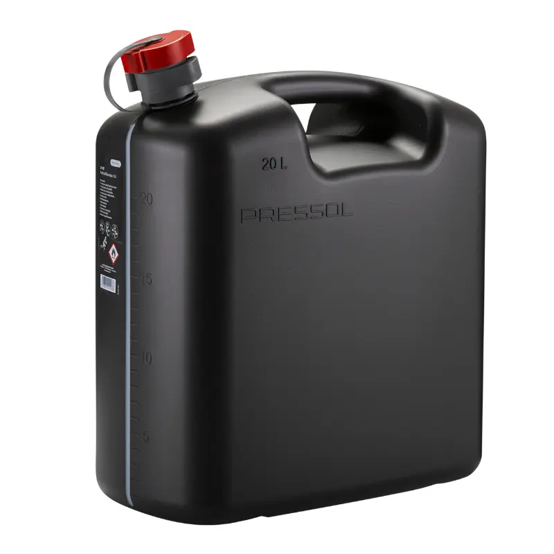 Pressol Polyethylene Black 20L Fuel Can with Flexible Spout and Graduation