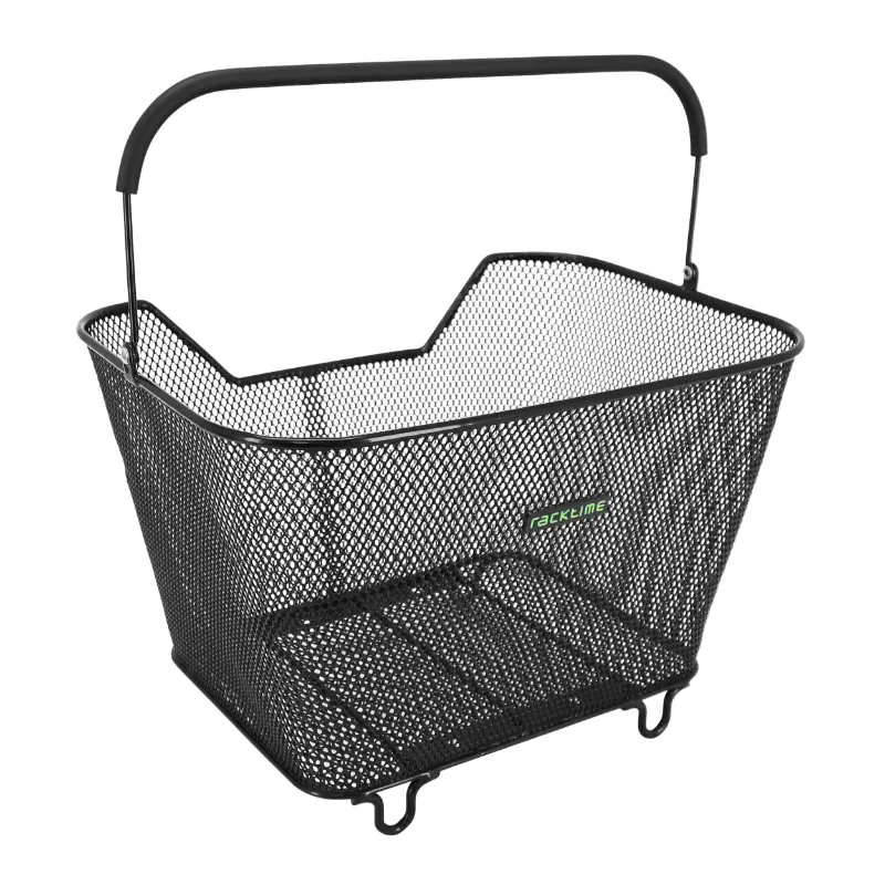 Bagkurv ståltråd Racktime Bask-It Large sort med håndtag på bagagebærer 43x29x31 cm