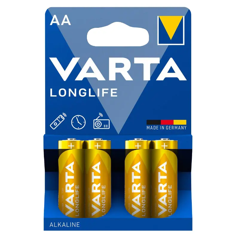 LR06 1.5V Varta Alcaline Longlife AA elem - 4 db-os csomag — 6. kép