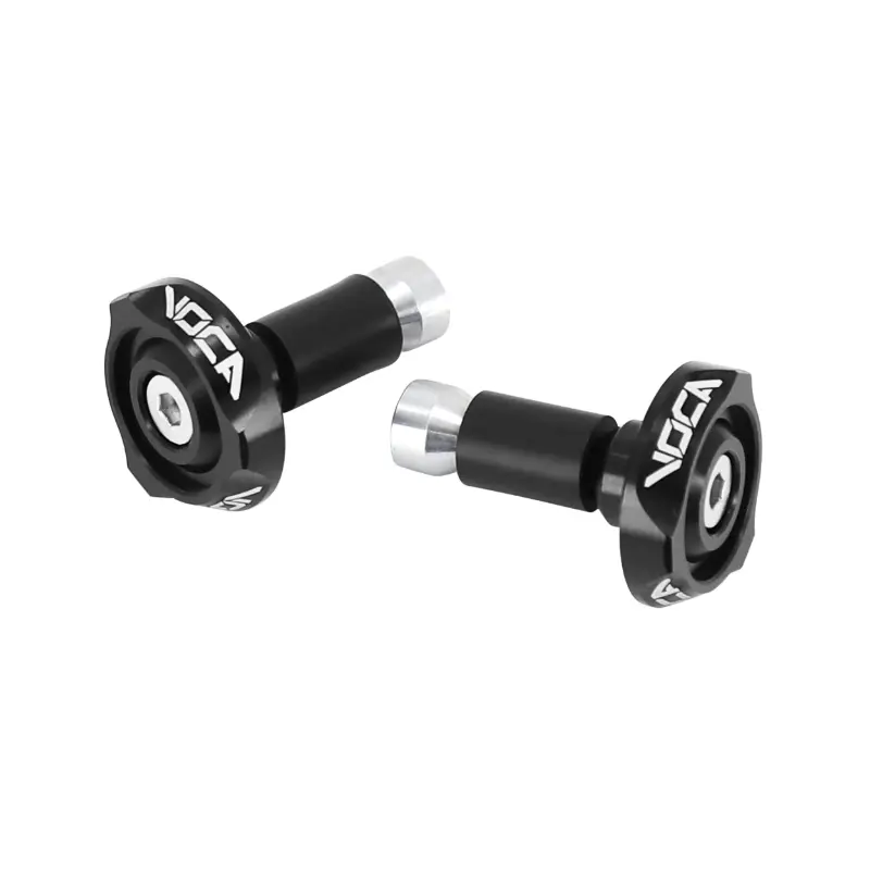 Tutup stang VOCA Racing V2 alu CNC hitam diam 14 mm (sepasang)