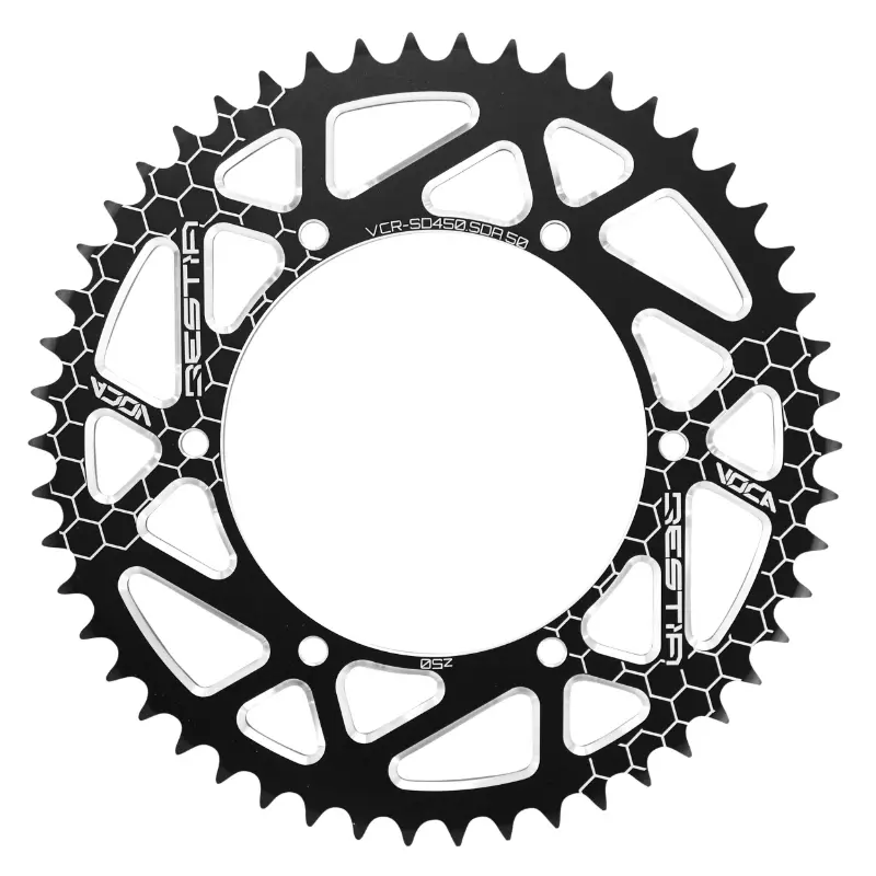 Couronne 50 Boîte VOCA BESTIA adaptable Derbi GPR Nude 2004+, GPR Racing 2004+, Senda DRD 2007+, Aprilia RS4 2011+2020, Gilera SMT 2013+ 420 50 DTS Alu CNC noir