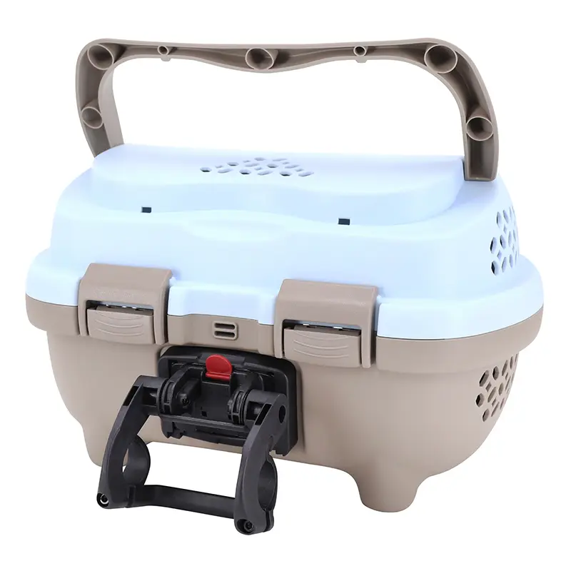 Panier avant plastique P2R transportable marron-bleu ciel compatible VAE - e-bike poids max 5 kg