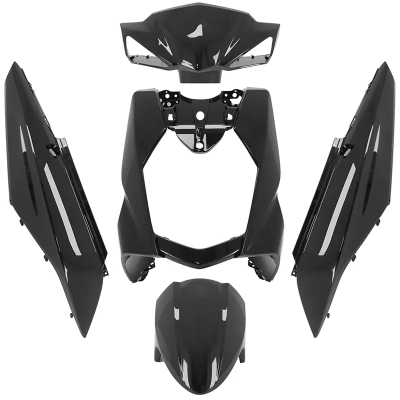 Carrosserie-carenage adaptable Sym 50-125 Orbit 3 noir brillant (kit 5 pièces)