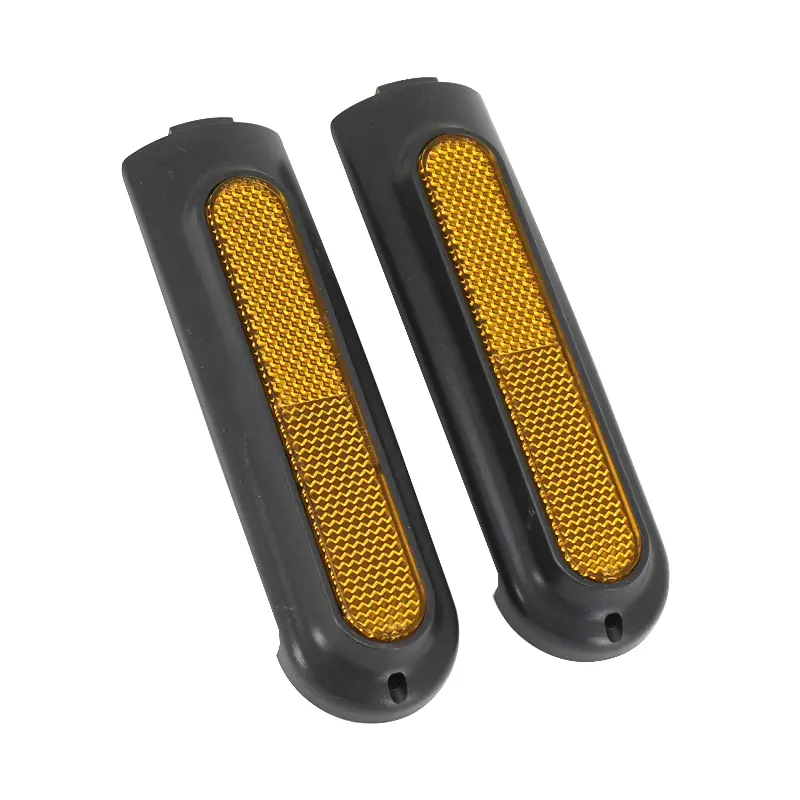 Cache-vis de roue arrière pour trottinette Xiaomi Mi 4 Pro noir (catadioptre orange) - Lot de 2