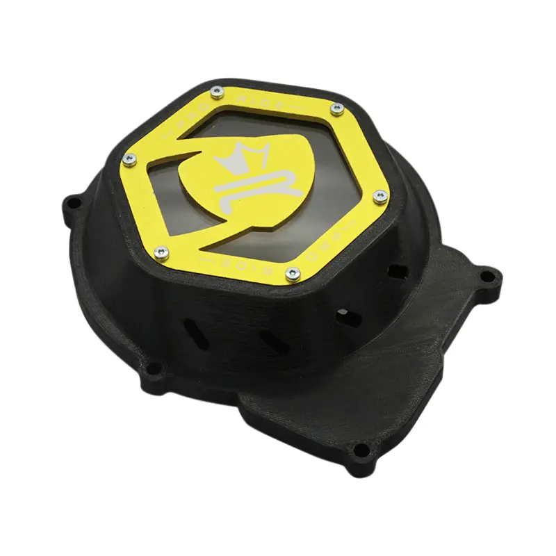 Carter allumage 50 a boite Krm Pro Ride pour minarelli 50 AM6-BETA 50 rr-rieju 50 mrt-sherco 50 SM-R, se-r noir-or (partie alu reversible)