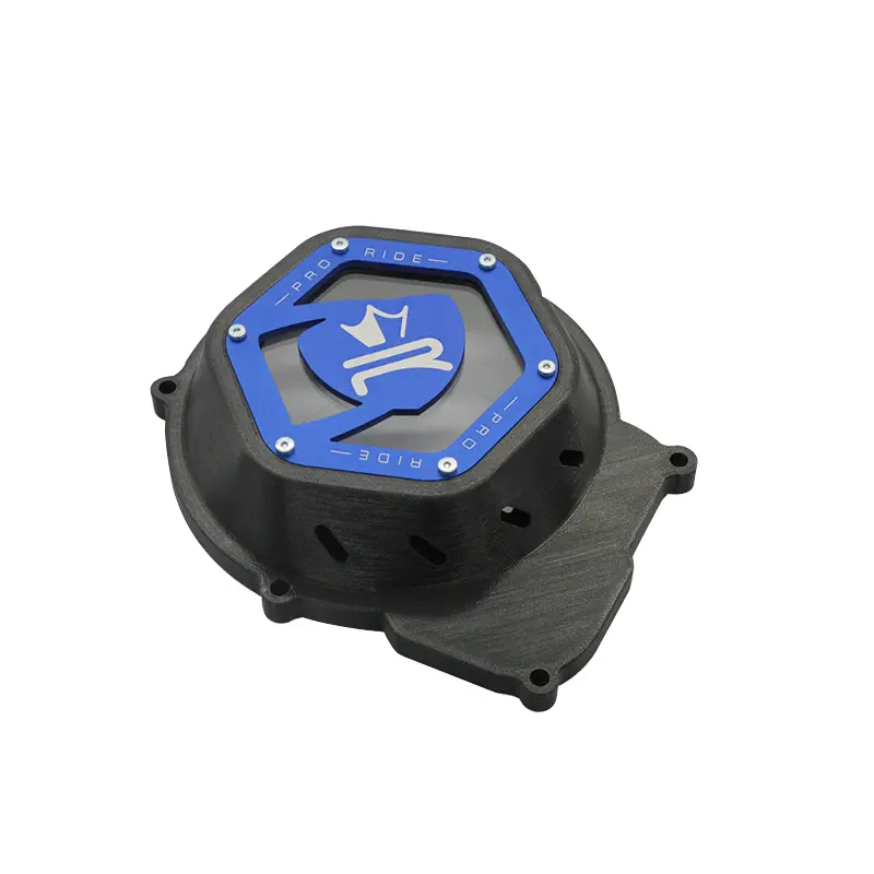 Carter allumage 50 à boîte KRM Pro Ride pour Minarelli 50 AM6, BETA 50 RR, Rieju 50 MRT, Sherco 50 SM-R, SE-R noir-bleu (partie alu réversible)