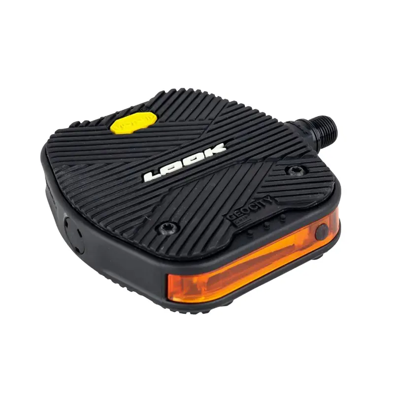 Pédales city Look Geovision lumineuses 50 lumen rechargeables USB grip Vibram noir (paire)