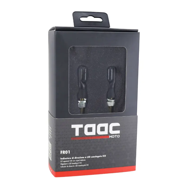 إشارة انعطاف دراجة نارية Taac FR01 3 لمبة دخاني-أسود (M8 - طول 39مم - ارتفاع 12مم) (زوج) جودة ممتازة -معتمد ece — المنظر 5