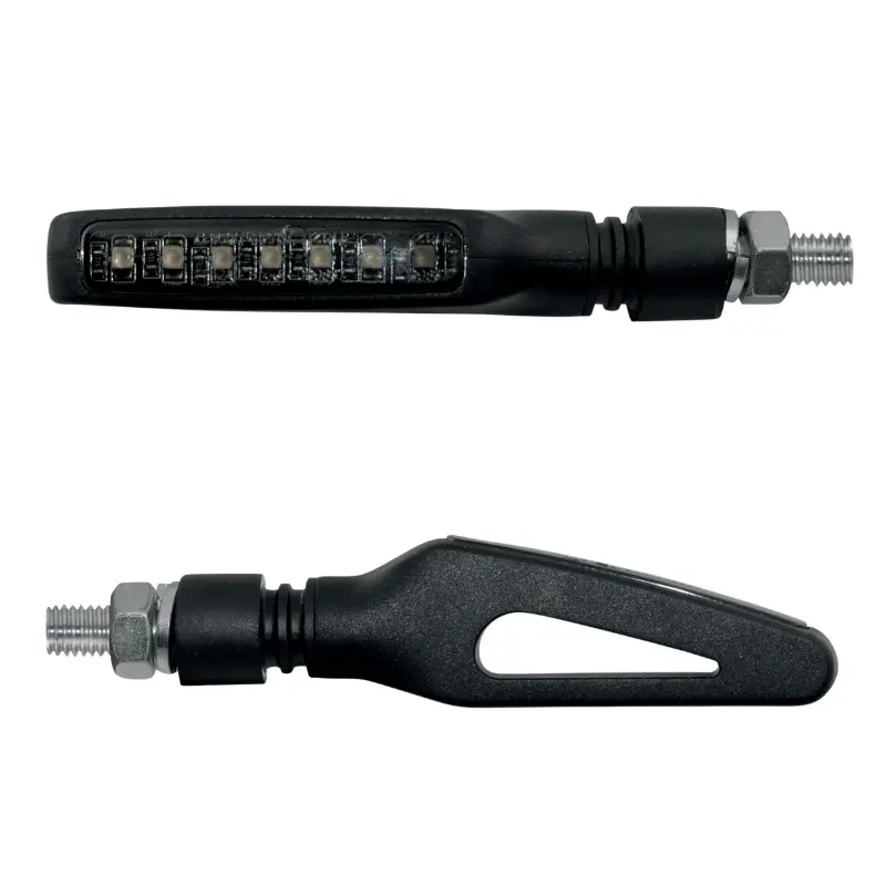 오토바이용 시퀀셜 방향지시등 Taac FR02 7 LED 스모크-블랙 (M8 - 길이 96MM - 높이 15MM) (페어) 프리미엄 품질 - ECE 인증