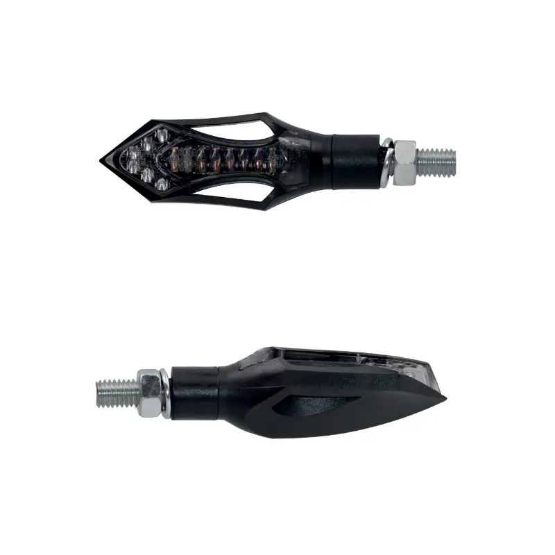 TAAC FR14 14 LED 스모크 블랙 오토바이 방향지시등 (M8 - 길이 74MM - 높이 26MM) (페어) 프리미엄 품질 - ECE 인증