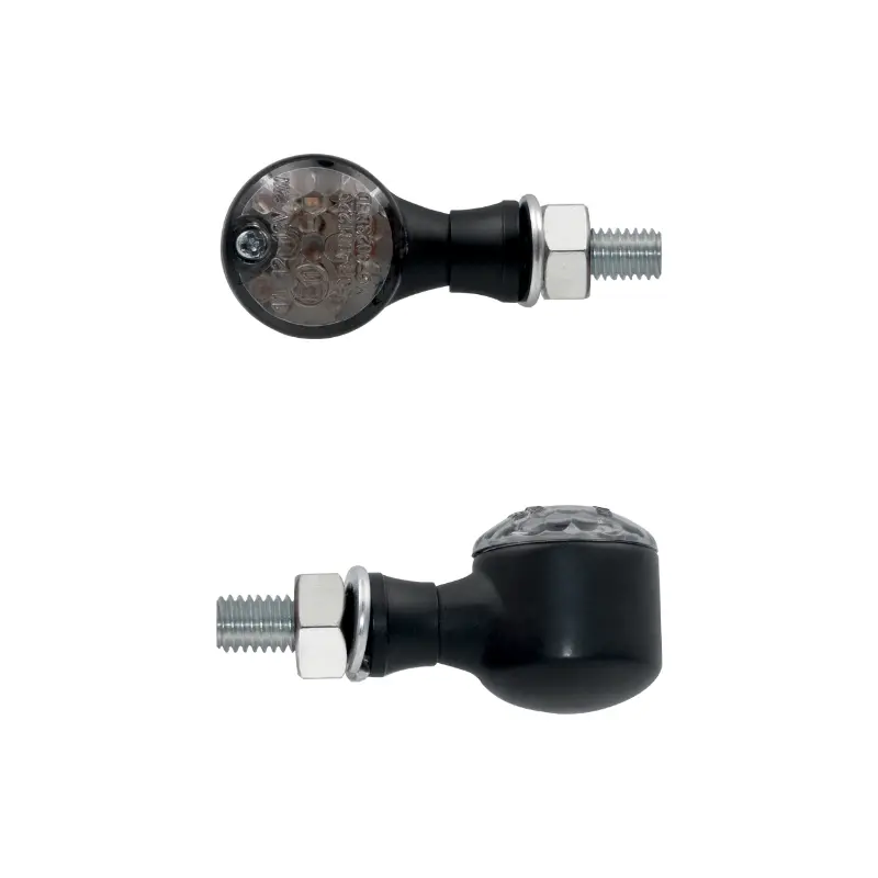 Taac FR15 7 LED 스모키 블랙 알루미늄 방향지시등 (M10 - 길이 42MM - 높이 27MM) (페어) 프리미엄 품질 - ECE 인증