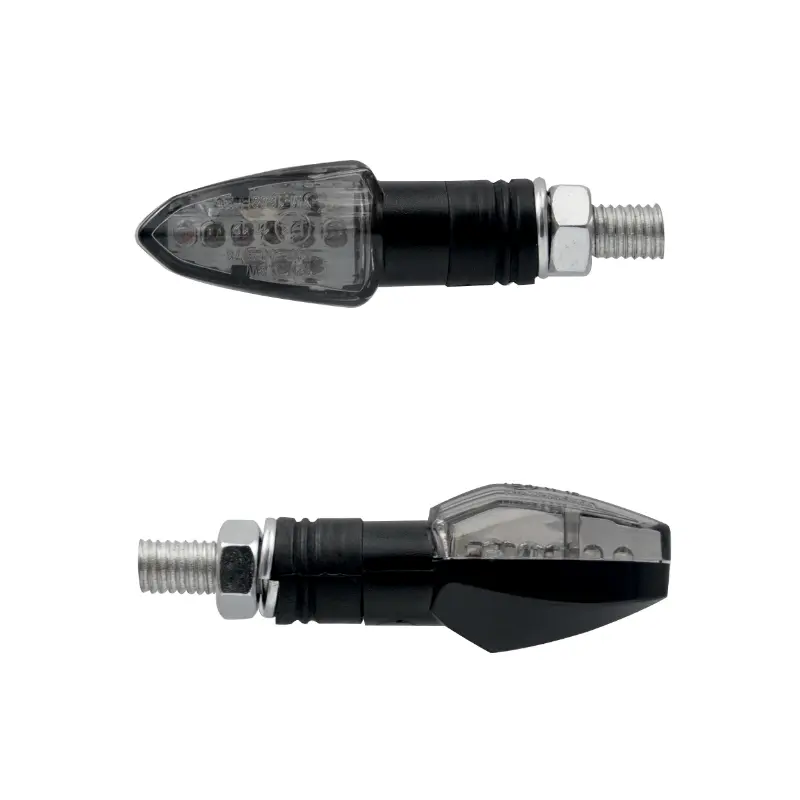إشارة دراجة نارية Taac FR17 9 مصابيح LED دخاني-أسود (M8 - طول 54مم - ارتفاع 20مم) (زوج) جودة ممتازة -معتمد ECE