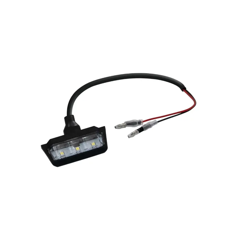 यूनिवर्सल मोटरसाइकिल नंबर प्लेट लाइटिंग TAAC LT01 3 LED ट्रांसपेरेंट-काला M8 25 mm x 50 mm ECE प्रमाणित