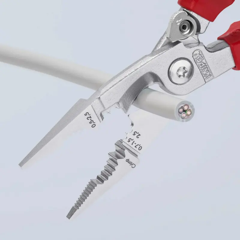 Pinza multifunzione pro Knipex compatto cromo manico isolato VDE 6 funzioni 13 96 200 — vista 4