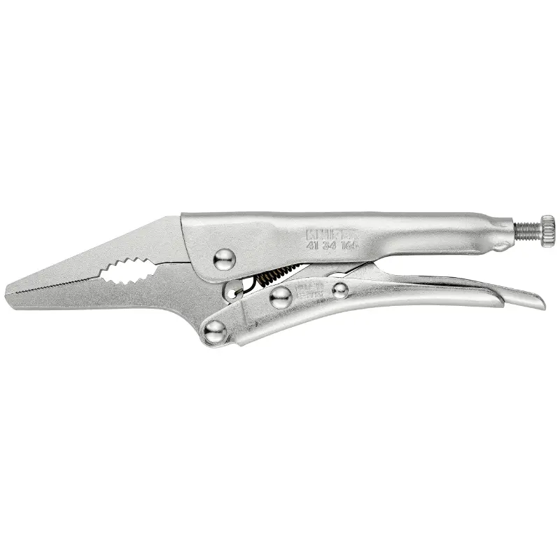 Pince à étau bec long pro Knipex 165 mm zinguée avec vis de réglage (41 34 165)