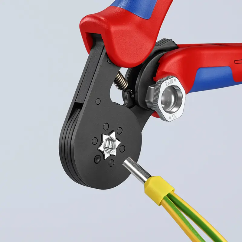 Alicate de crimpar Pro Knipex autoajustável para terminal de cabo 180 mm com cabo ergonómico (97 53 14) — vista 5