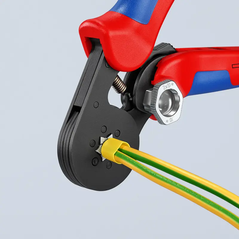 Alicate de crimpar Pro Knipex autoajustável para terminal de cabo 180 mm com cabo ergonómico (97 53 14) — vista 6