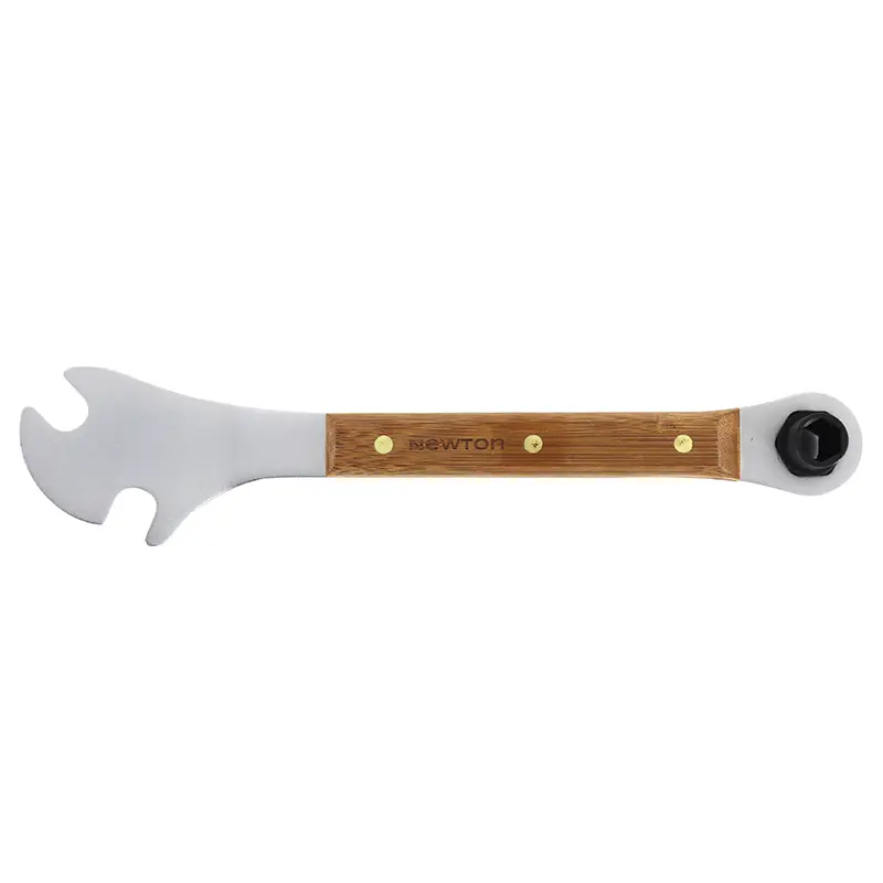 Clé à pédale bois 15 mm + douille 14 et 15 mm manche bois Newton