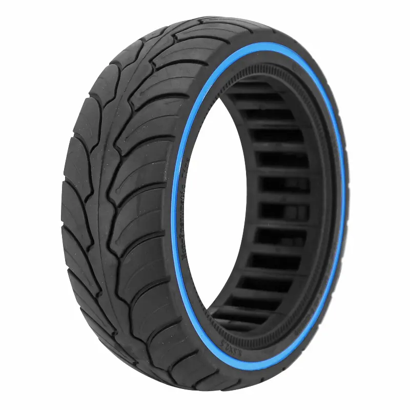 Vollgummireifen für Tretroller 8 x 2.50-6.1 schwarz mit blauer Umrandung, Innenbreite 58 mm Auswahl P2R
