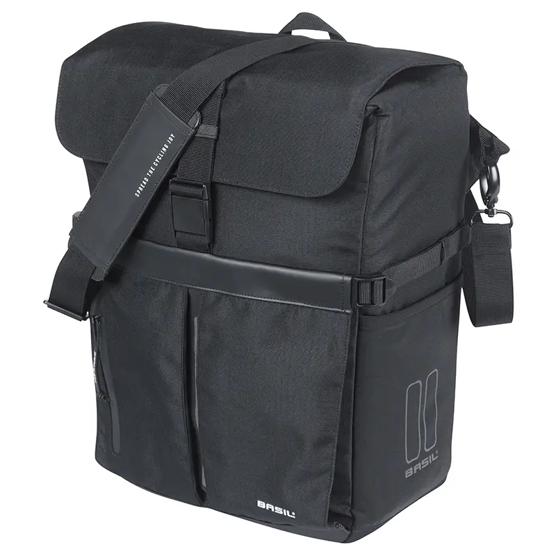 Seitliche Fahrrad-Gepäcktasche Basil Move Commuter 15L schwarz