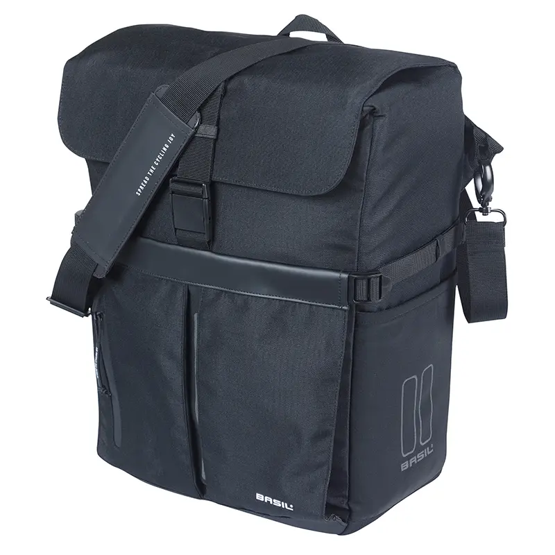 自転車用 サイド リアバッグ Basil Move Commuter ブラック 15L MIK Studs取付