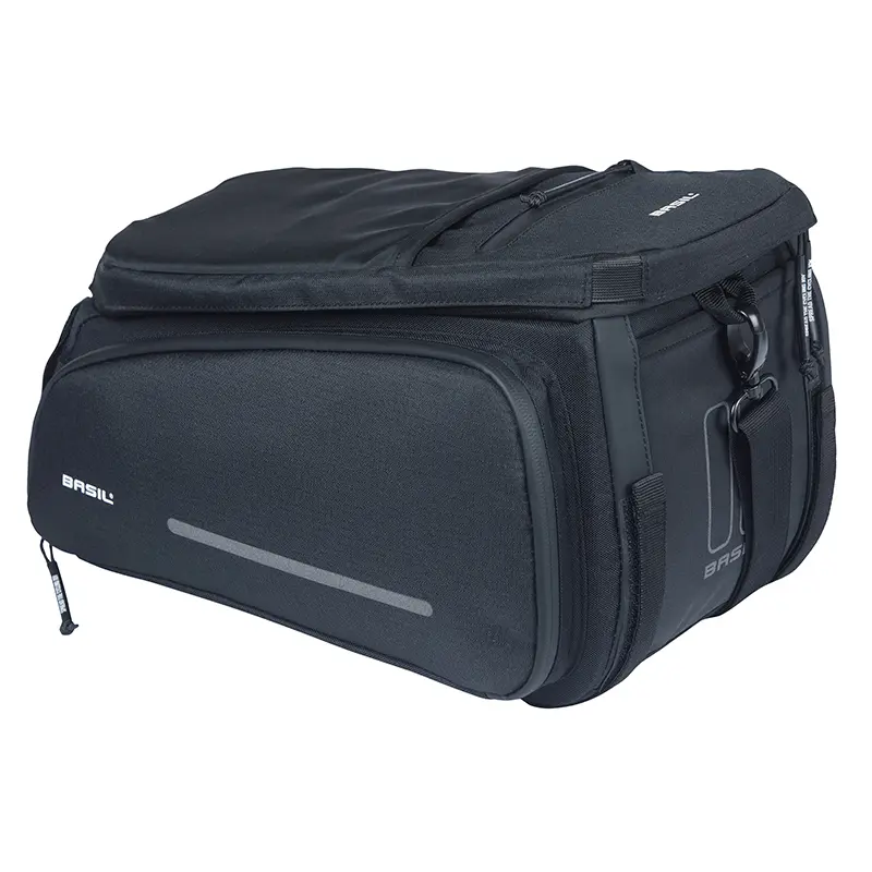 Bagagecykeltaske Basil Move sort 10-26L MIK montering (24x33x15cm)