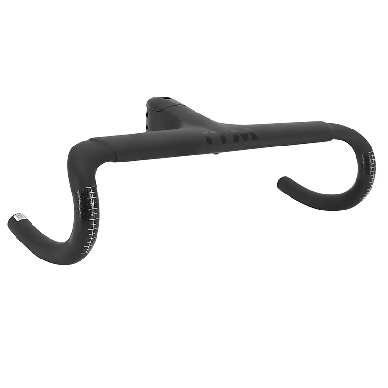 Cintre combo route Itm CH1R carbone mat l 44 exterieur (axe-axe 42CM) avec potence integree l 110MM d 28.6MM pour passage cable interne (ajout reference 212003 recommande)