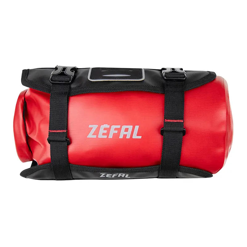 Sacoche de cintre-guidon velo Zefal z adventure F5 rouge etanche fixation auto-agrippantes - clips (l 150 x l 380 x h 150MM - 5LITRES) charge maxi 4KGS