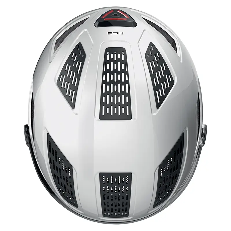 Fahrradhelm Erwachsene Abus Hyban 2.0 ACE polarweiß integrierte Beleuchtung Größe M (52-58 cm) — Ansicht 4