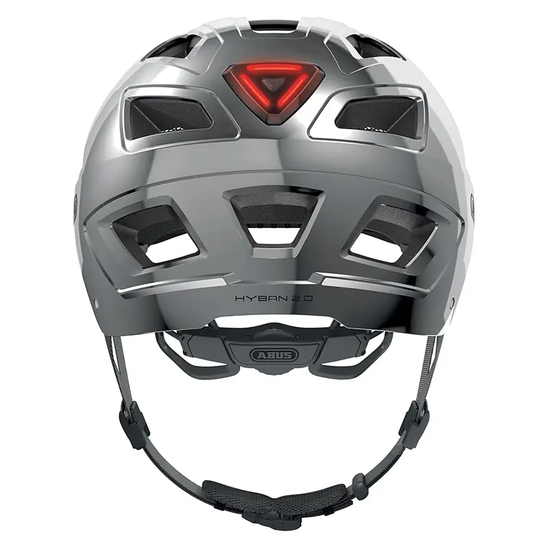 Fahrradhelm Erwachsene Abus Hyban 2.0 Chrome integrierte Beleuchtung Größe L (56-61 cm) — Ansicht 3