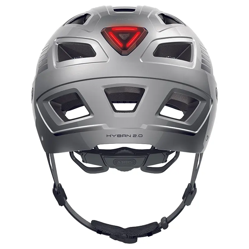 Fahrradhelm für Erwachsene Abus Hyban 2.0 silber integrierte Beleuchtung Größe XL (58-63 cm) — Ansicht 3