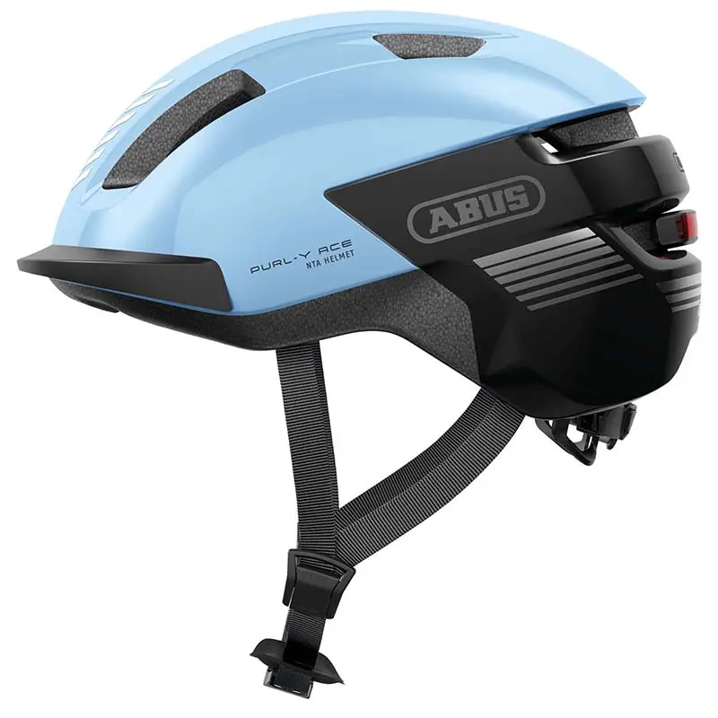 ABUS Purl-y Ace Fahrradhelm für Erwachsene blau glacier Größe L (57-61 cm) integrierte Beleuchtung
